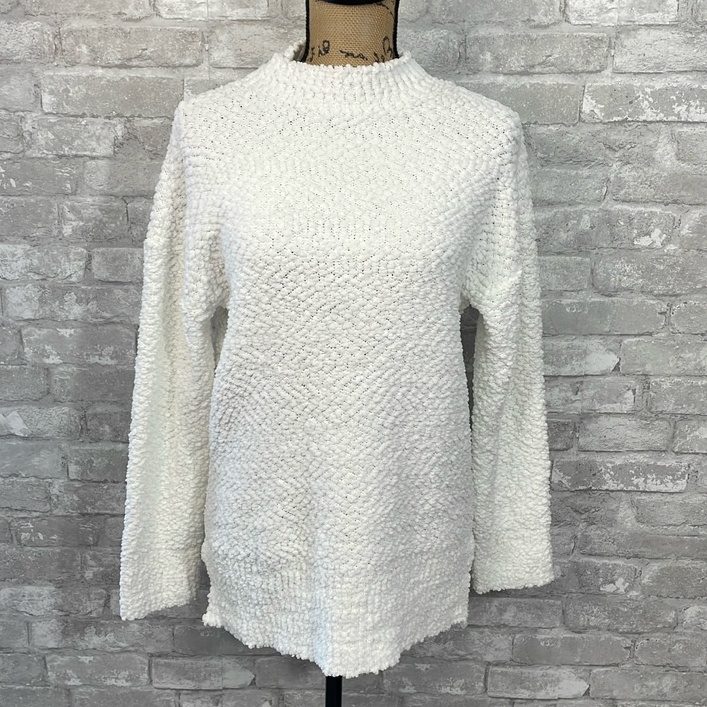 MEROKEETY White Chenille Sweater